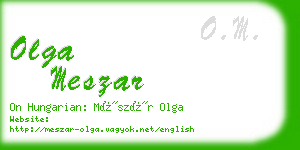 olga meszar business card